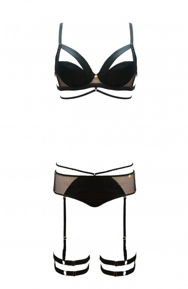 Monica - ensemble Soutien-Gorge, Culotte & Jarretiere