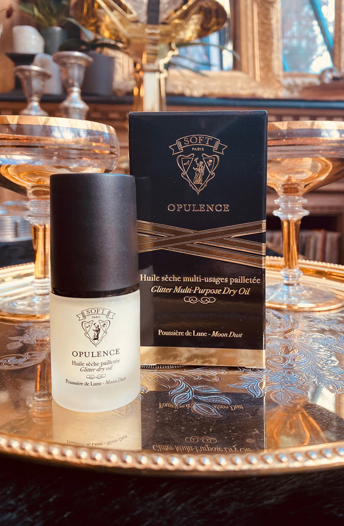 Opulence - Huile sèche multi-usages pailletée (Poussière de Lune (argent))